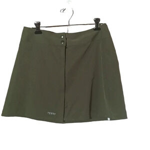 3/$25 Bike Skirt green back zipper pocket front zip from top & bottom snap M